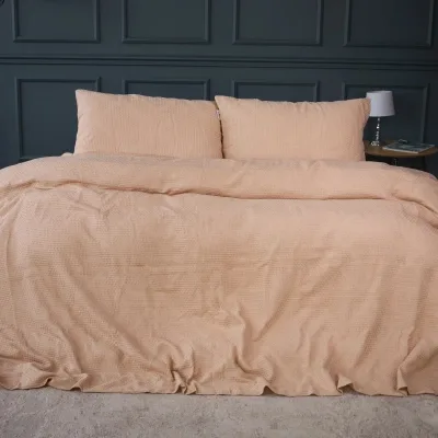Постільна білизна MirSon №20-01 Waffle Bej 220х240 King Size (2200011032597)