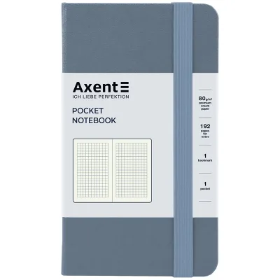 Книга записна Axent Partner 95x140 мм, 96 аркушів, клітинка, сіра (8301-62-A)