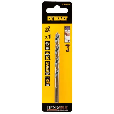 Свердло DeWALT по металу Black & Gold, HSS-G, 7 х 109 х 69 мм (DT20524)