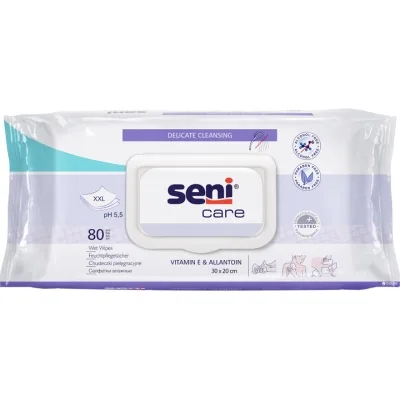 Вологі серветки Seni Care Для догляду за тілом 30 х 20 см 80 шт. (5900516422417)