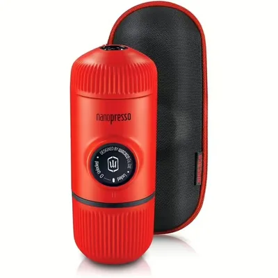 Кавоварка кемпінгова Wacaco Nanopresso з чохлом червона (WNANORED)