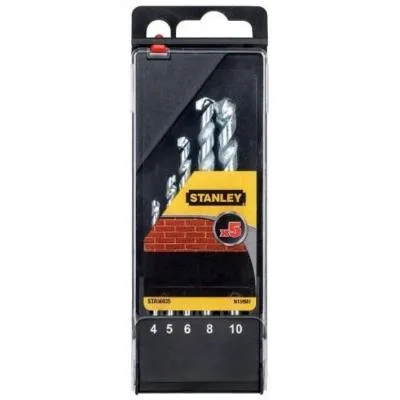 Набір свердл Stanley по кирпичу, d=4,5,6,8,10мм (STA56035)
