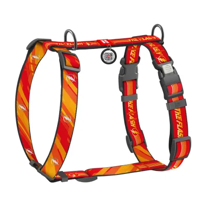 Шлея для собак WAUDOG Nylon H-подібна з QR-паспортом "Флеш Лого", світловідбивна XL (346-1083)