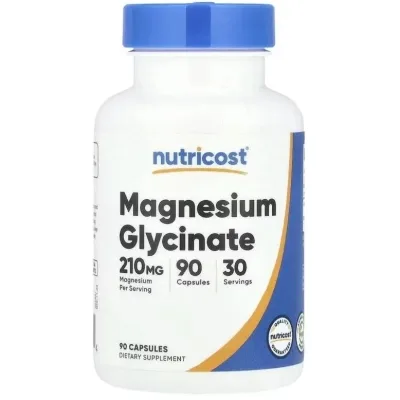 Вітамінно-мінеральний комплекс Nutricost Магній гліцинат, Magnesium Glycinate, 90 капсул (NCS57138)