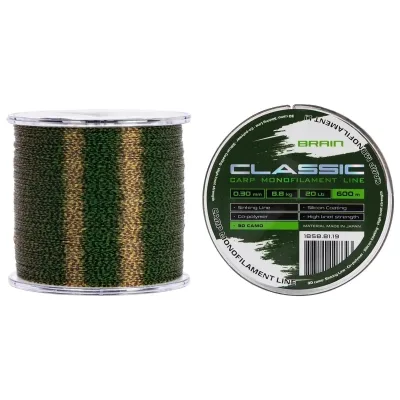 Волосінь Brain Classic Carp Line 3D (camo) 600m 0.30mm 20lb 8.8kg (1858.81.19)