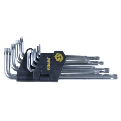 Ключ Sigma набір TORX 9шт T10-T50мм CrV, довгі з отвором (4022231)