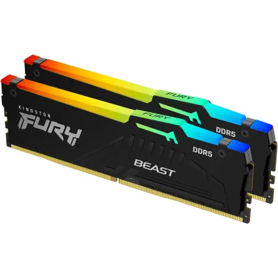 Модуль пам'яті для комп'ютера DDR5 64GB (2x32GB) 5600 MH Beast RGB EXPO Black Kingston Fury (ex.HyperX) (KF556C40BB2AK2-64)