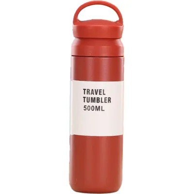 Термос Merlion Travel Tumbler 350 мл, подвійна кришка з ручкою, червоний (SUS304-350Red)