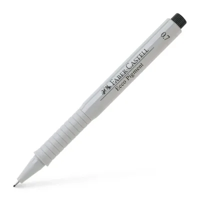Лайнер Faber-Castell ручка капілярна для графічних робіт Ecco Pigment, діаметр 0,7 мм, колір чорний (6046)