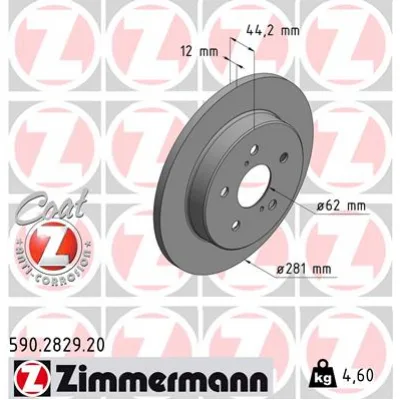 Гальмівний диск ZIMMERMANN 590.2829.20