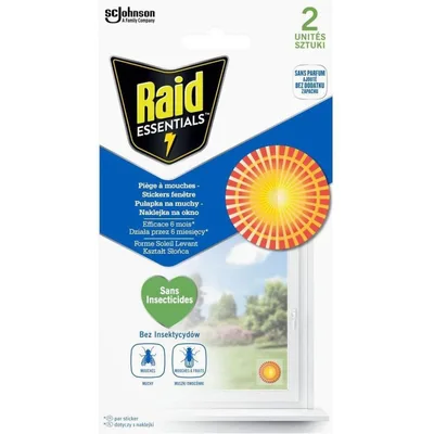 Липка стрічка від комах Raid Essentials Наліпки від мух 2 шт. (5000204305265)