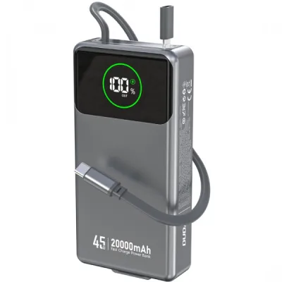 Батарея універсальна Dudao K31Pro 20000mAh 45W PD, QC, with built-in USB-C/Lightning cables (6977196682010)