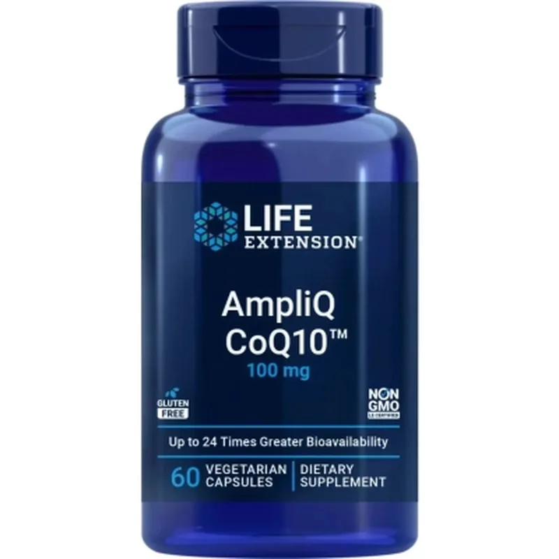 Вітамінно-мінеральний комплекс Life Extension Коензим Q10, 100 мг, AmpliQ CoQ10, 60 вегетаріанських капсул (LEX25546)