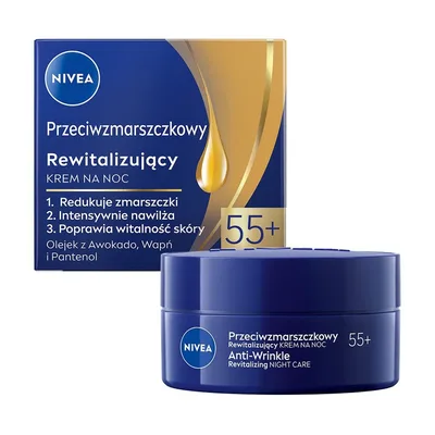 Крем для обличчя Nivea Anti-Wrinkle + Revitalizing Night Care 55+ 50 мл (5900017103099)