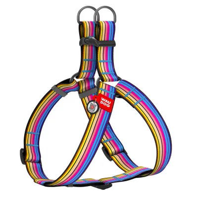 Шлея для собак WAUDOG Nylon з QR паспортом "Лінія 1" пластиковий фастекс XL (324-0006)