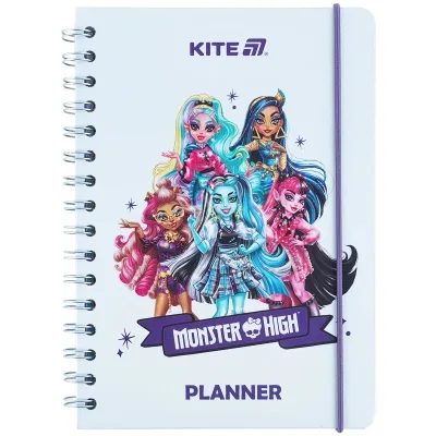 Тижневик Kite дитячий на спіралі Monster High, тверда обкладинка (MH25-438)