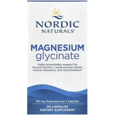 Вітамінно-мінеральний комплекс Nordic Naturals Магній гліцинат, 250 мг на порцію, Magnesium Glycinate, 90 капсул (NOR-01527)
