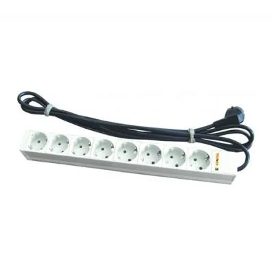 Силовий блок Conteg 19" 1U 8xSchuko, з вимикачем, з кабелем (DP-RP-08SCHUS)