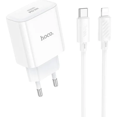 Зарядний пристрій HOCO C76A Pro Majestic USB-C PD30W + cable USB-C to Lightning White (6942007616317)
