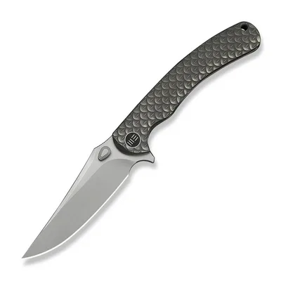 Ніж складаний туристичний Weknife Dracarys, (9.1 см) Böhler M390 / титан 6AL4V сірий