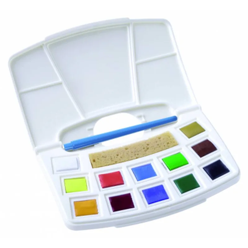 Акварельні фарби Royal Talens Art Creation Pocket box Muted Colours 12 кольорів в кюветах пензлик і спонж (8712079408794)