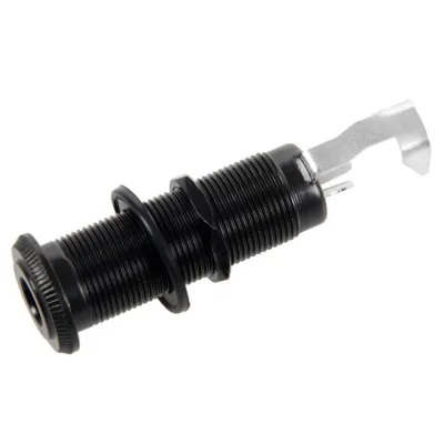 Вихідний роз'єм для гітари Paxphil Cylinder Flush Mount Jack (Black) (LJ-20/2P BK)