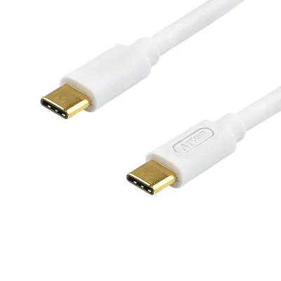 Дата кабель USB-C to USB-C 3.0m 60W 3A QC 3.0 white Atcom (AT-C30)