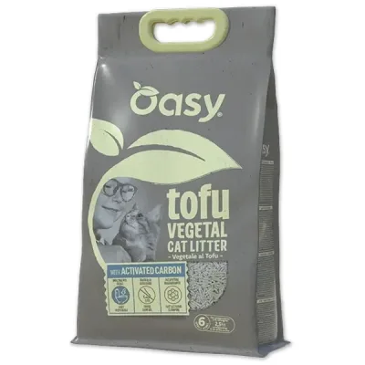 Наповнювач для туалету OASY Тофу з активованим вугіллям 6 л (8054329514412)