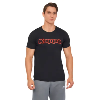 Футболка Kappa T-shirt Mezza Manica Girocollo K1335 Nero con stampa logo pet чорний L (8032606509672)