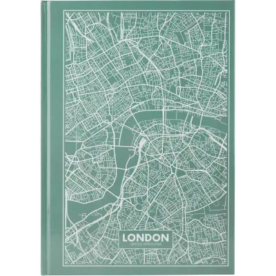 Канцелярська книга Axent Maps London А4 в твердій обкладинці 96 аркушів в клітинку Бі (8422-516-A)