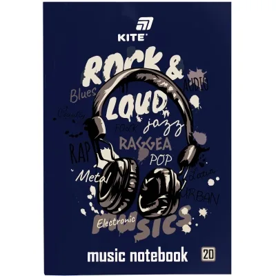 Зошит Kite для нот Rock&Loud A4, 20 аркушів (K26-404)