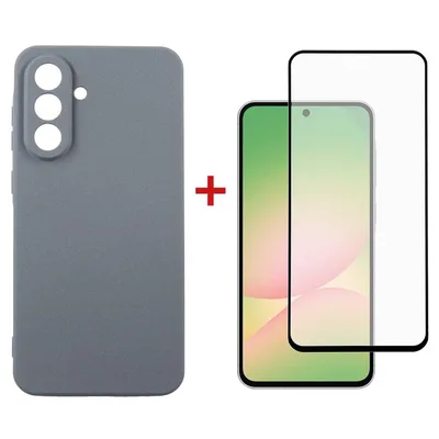 Чохол до мобільного телефона Dengos Kit Samsung Galaxy A56 Carbon + glass (Grey) (DG-KM-138)