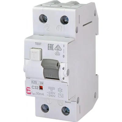 Диференціальний автоматичний вимикач ETI KZS-2M C 32/0,03 тип AC (10kA)