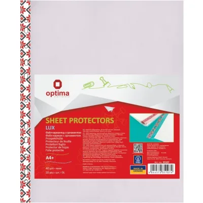 Файл Optima А4+ 40 мкм глянсових з кольоровим орнаментом, 20 штук (O35107)