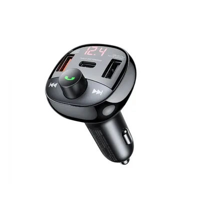 Автомобільний зарядний пристрій + FM ресівер Remax Lodi Series 2xUSB + Type-C 54.5W Black (RCC331)