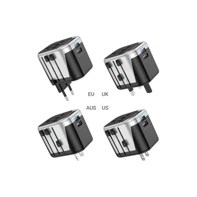 Мережевий фільтр живлення HOCO AC5 1 роз, 2 USB, 1,5м, Black/Gray (AC5ABG)