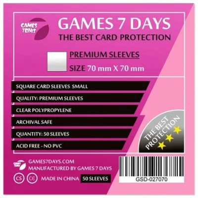 Протектор для карт Games 7 Days 70 х 70 мм, Square Small, 50 шт (PREMIUM) (GSD-027070)