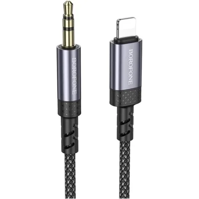 Кабель мультимедійний Lightning to 3.5mm M 1.0m grey BOROFONE (6941991118975)
