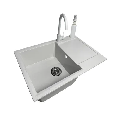 Мийка кухонна Adamant Horizon Medium Old Stone + змішувач та дозатор (4824296104510)