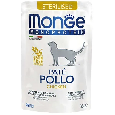 Паштет для котів Monge Cat Monoprotein Sterilised курка 85 г (8009470013710)
