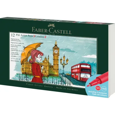 Лайнер Faber-Castell набір капілярних ручок Pitt Artist Pen Set London, 12 шт (33018)