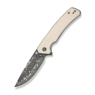 Ніж складаний туристичний Civivi Merit, (8.3 см) Damascus / G10 сірий