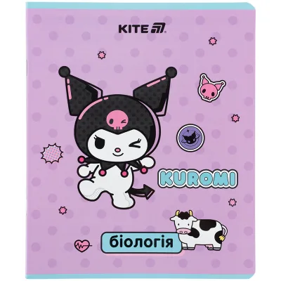 Зошит Kite предметний Kuromi 48 аркуші, клітинка, біологія (HK25-240-7)