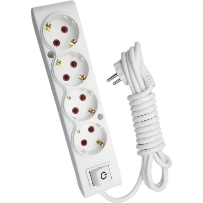Мережевий подовжувач TECCO 5м 4 поста white (8681277842764)