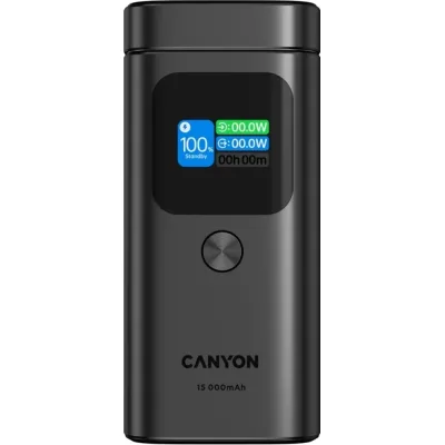 Батарея універсальна Canyon 15000mAh OnPower 150 Qi2 magnetic Grey (CNS-CPB150DG)