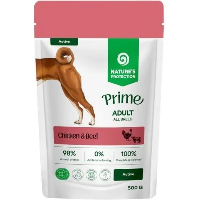 Вологий корм для собак Nature's Protection Prime Active Adult Dogs Chicken and Beef 500 г (NPPR70470)