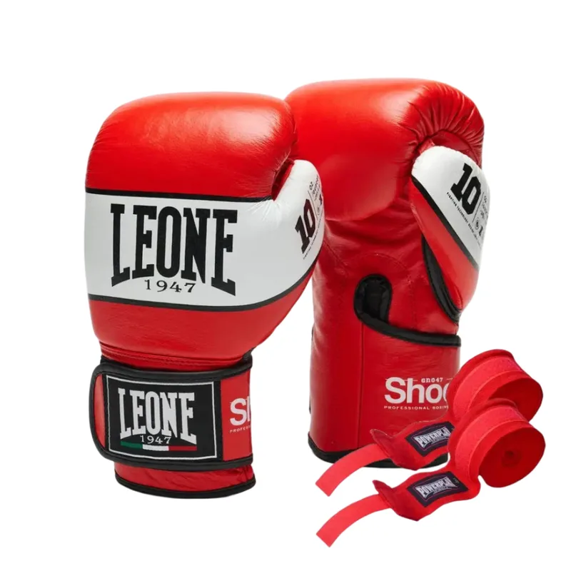 Боксерські рукавички Leone GN047 Shock Red 12 унцій (GN047_Red_12oz)
