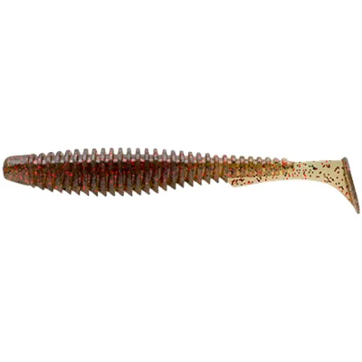Силікон рибальський FishUP U-Shad 2.5" 045 - Green Pumpkin/Red&Black (9шт/уп) (1864.02.31)