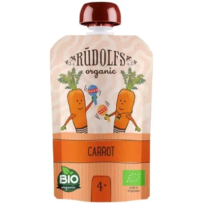 Дитяче пюре Rudolfs органічне морква 4+, 90 г (4751017943120)