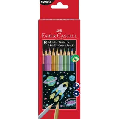 Олівці кольорові Faber-Castell 10 кольорів, металік (201583) (28653)
